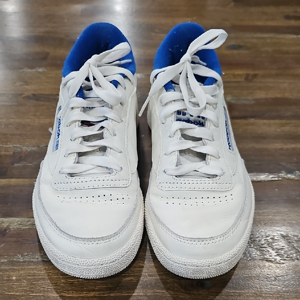Reebok  Club C-85 White Sneakers with Blue Highlights